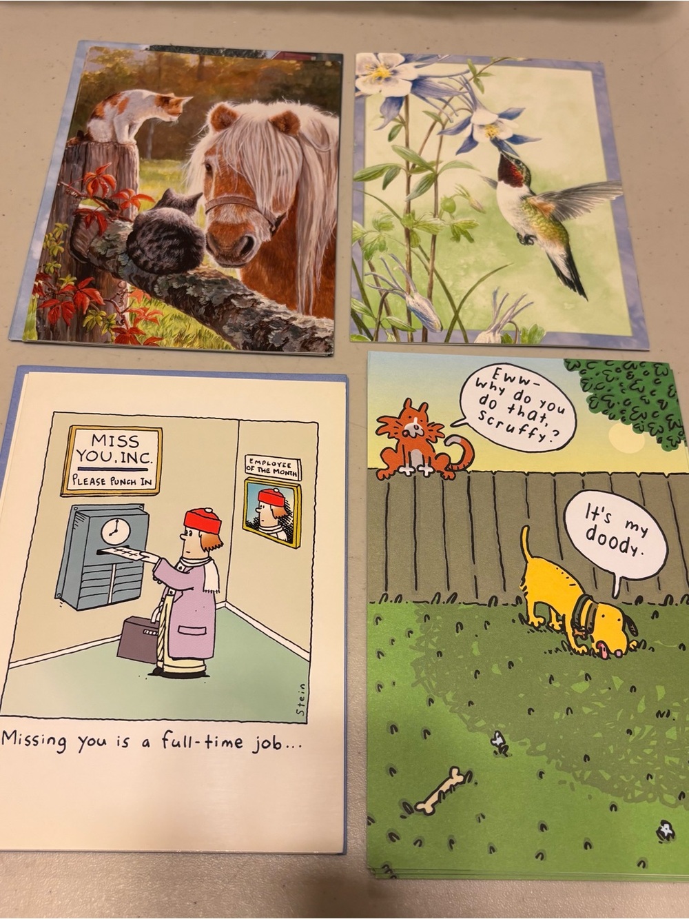 Set of 10 Illustrated Greeting Cards - Animal & Nature Scenes. 10 for 10.00 lot